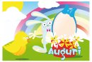 Auguri di Pasqua dal coniglietto e dal pulcino